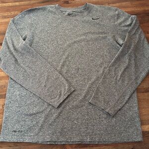 Nike Men's Grey Dri Fit Long Sleeve Size M